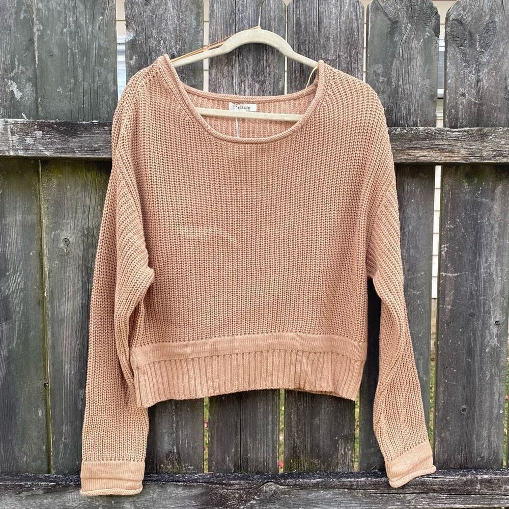 Miracle USA Tan Knitted Sweater NWT | M/L